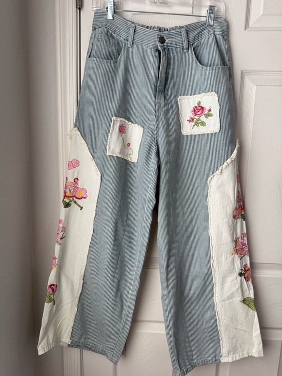 POL Denim - POL Patchwork Striped Blue and White pants